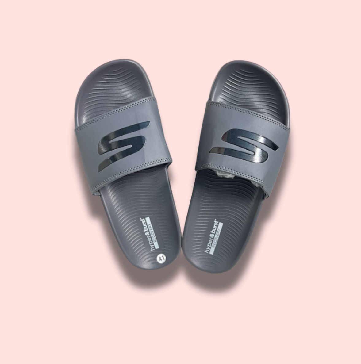 GRAY SKECHER HYPER SLIDE