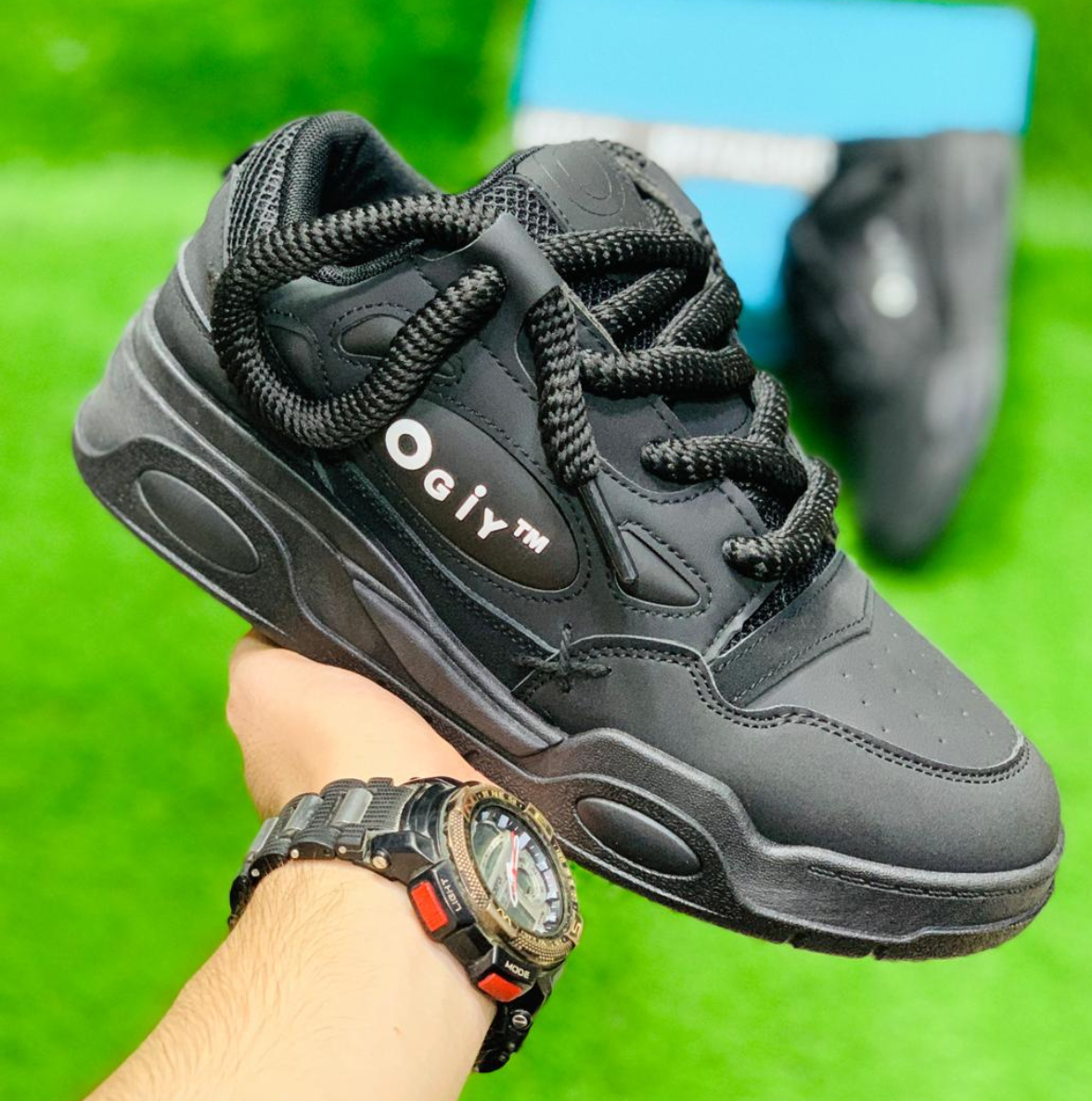 OGIY FASHION BLACK SNEAKERS