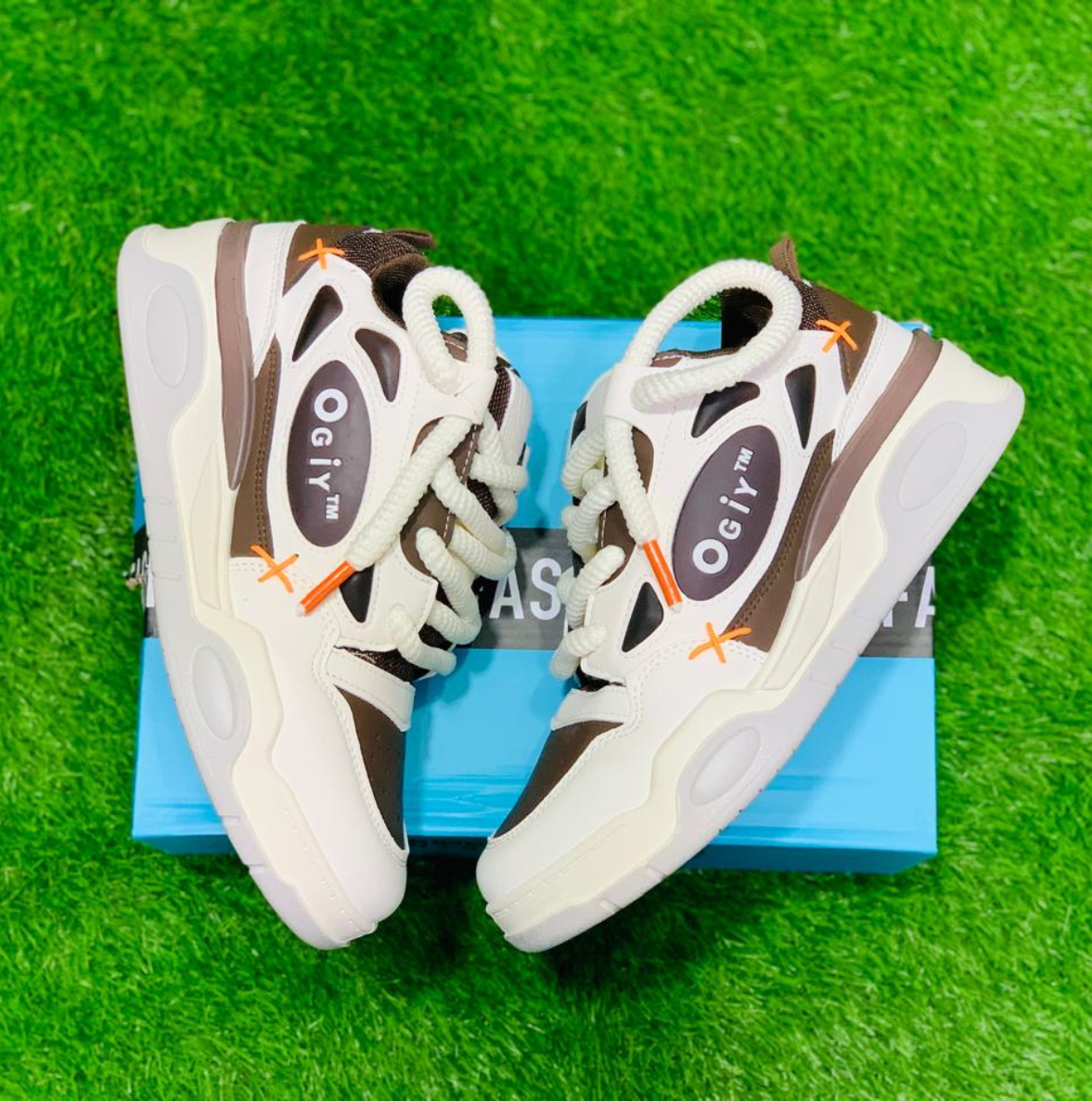 OGIY FASHION BROWN-WHITE SNEAKER