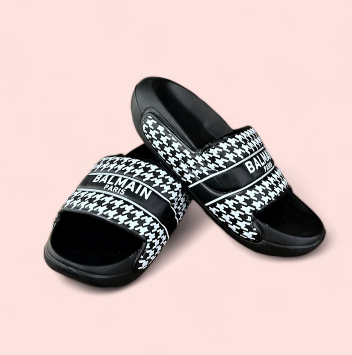 BLACK BALMAIN PARIS SLIPPER