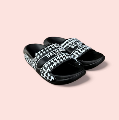 BLACK BALMAIN PARIS SLIPPER